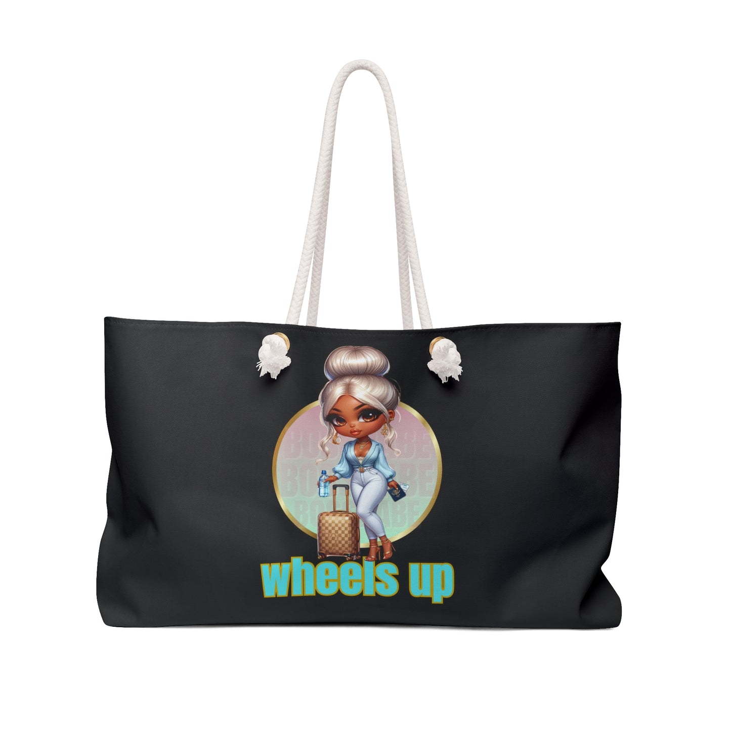 Stylish Weekender Bag - 'Wheels Up' Design for Travel Enthusiasts