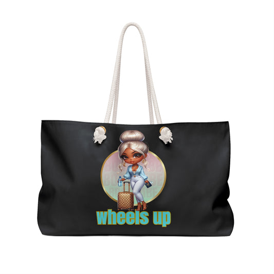 Stylish Weekender Bag - 'Wheels Up' Design for Travel Enthusiasts