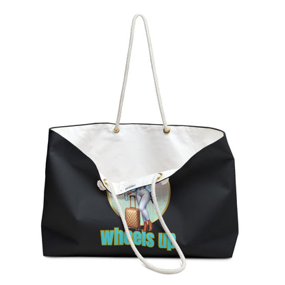 Stylish Weekender Bag - 'Wheels Up' Design for Travel Enthusiasts